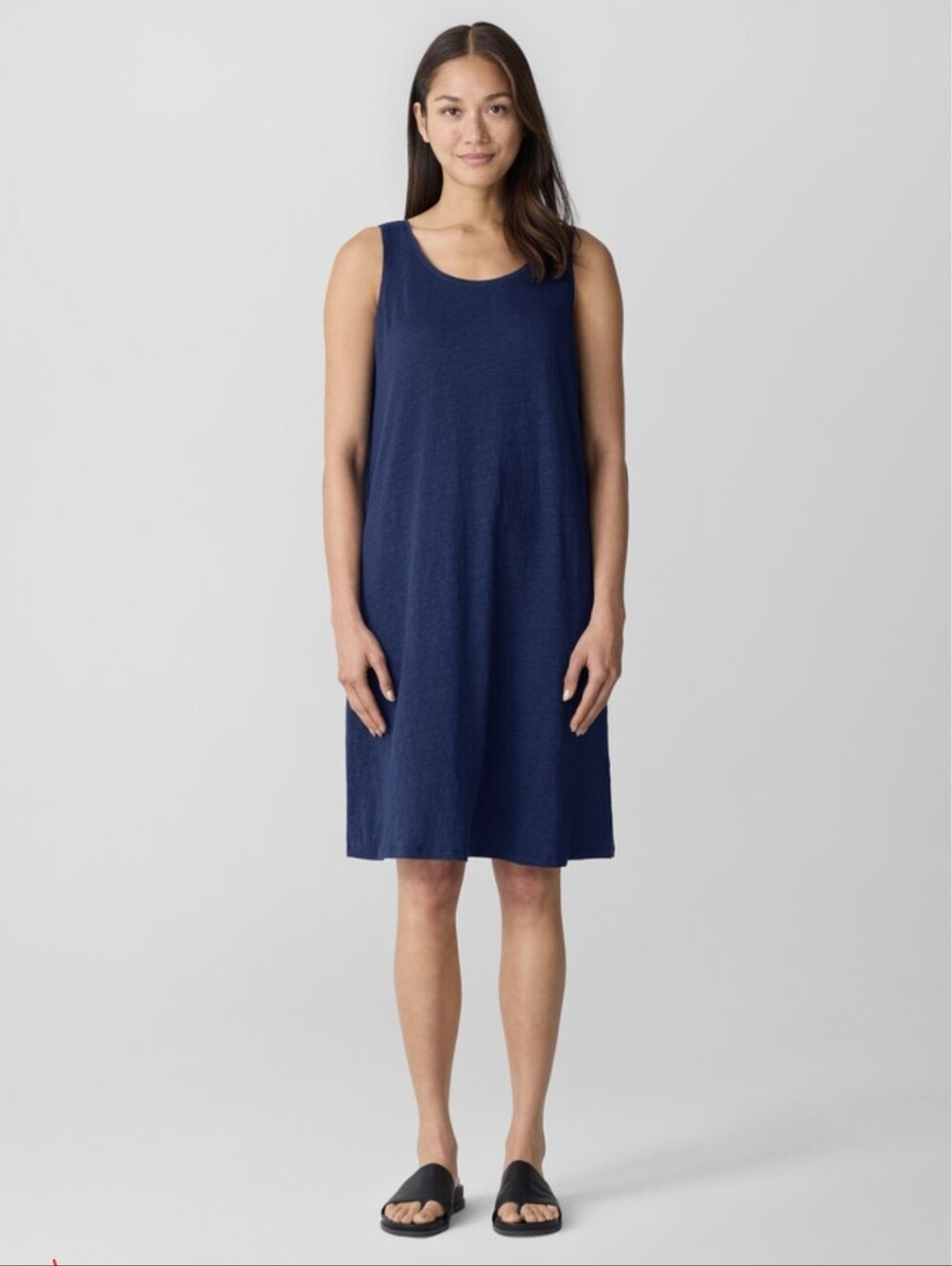 NWT Eileen Fisher Jewel Neck Dress Label on neckline